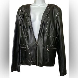 Chi by Falchi Motorcycle Moto Jacket Vegan Large